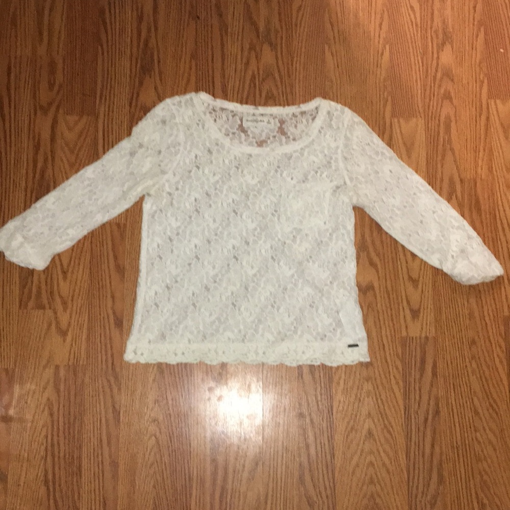 White Lace See-through Blouse